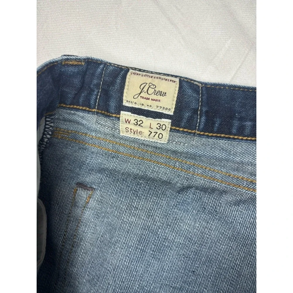 J.Crew 770 Japanese Kaihara Denim Dark Blue Jeans Men's 32x30 Straight Slim